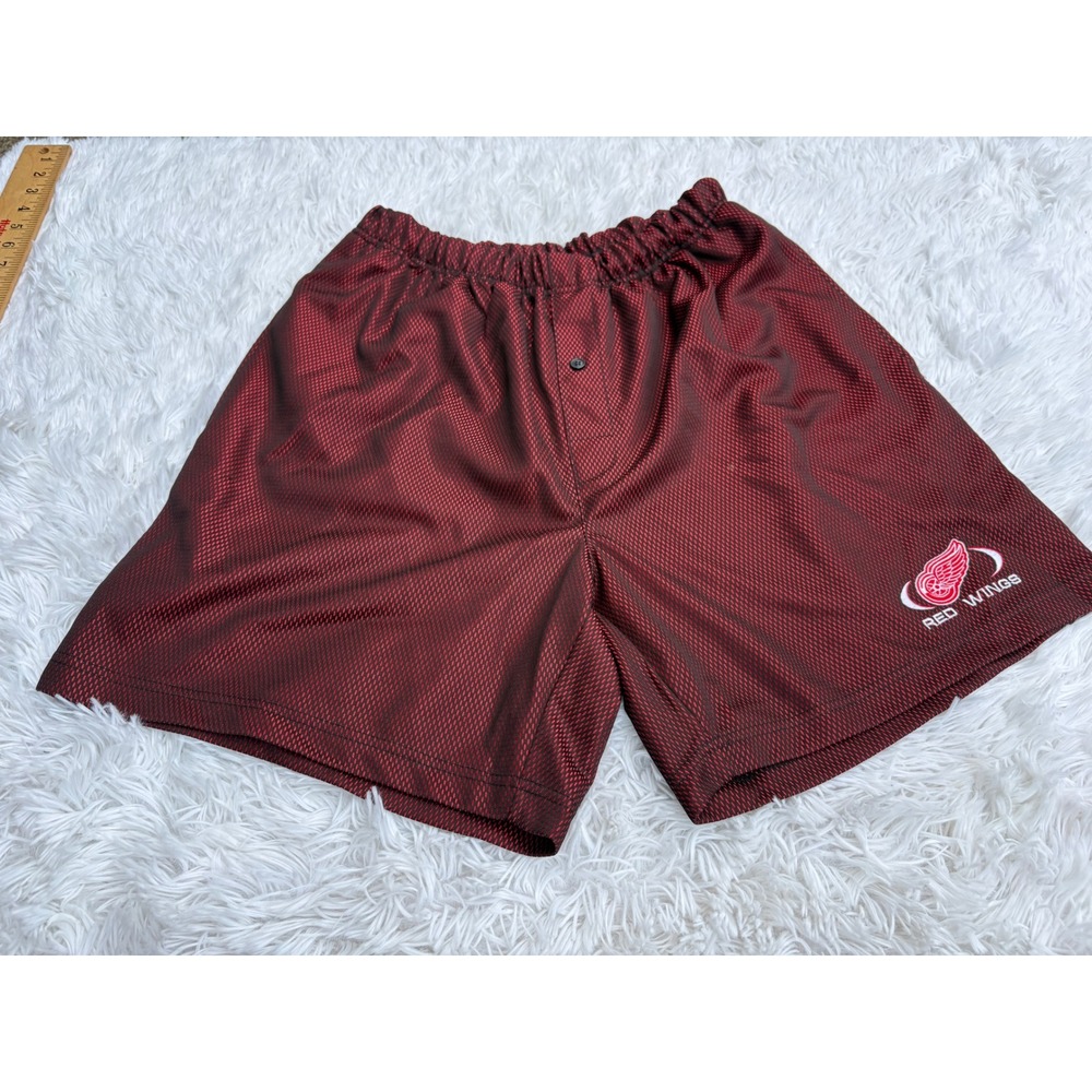 Detroit Red Wings NHL Men Maroon Mesh Athletic Shorts Activewear Boxers